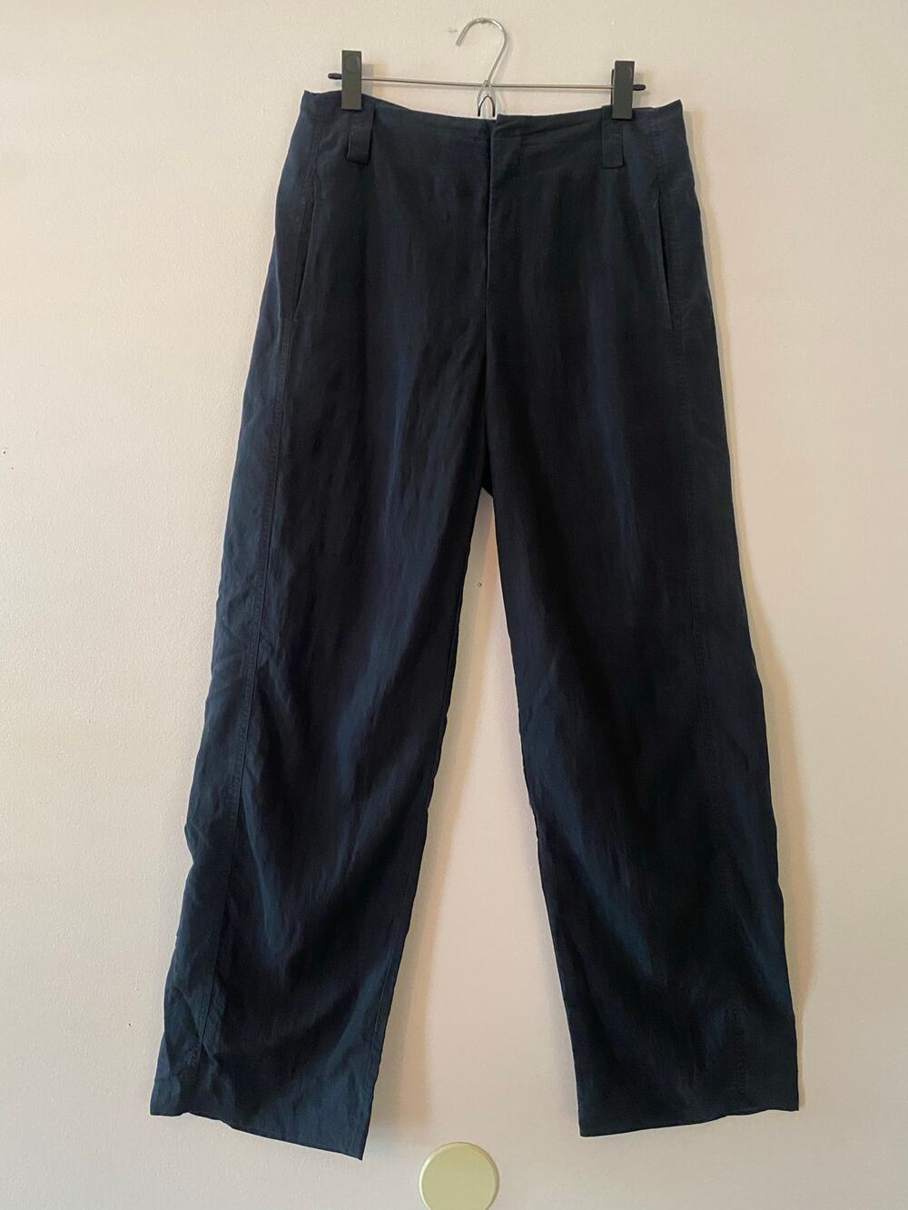 Vince Navy Blue Wide Leg Trousers Pants Workwear Minimalist Lightweight size 6